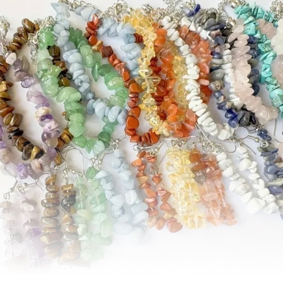 Natural Stone Handcrafted Jewelry Set Boho Bracelet Earrings - Picture 4 of 6